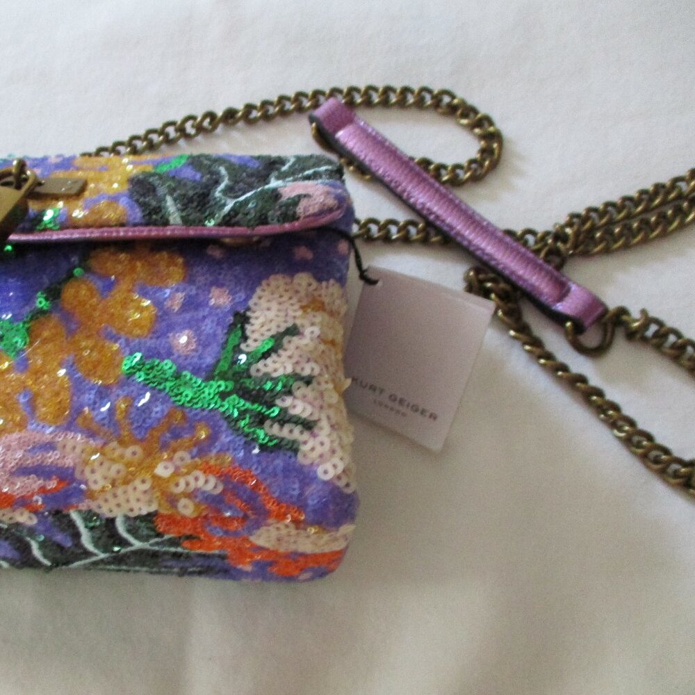 NWT Kurt Geiger Medium Brixton Sequin Crossbody Bag - Picture 6 of 13